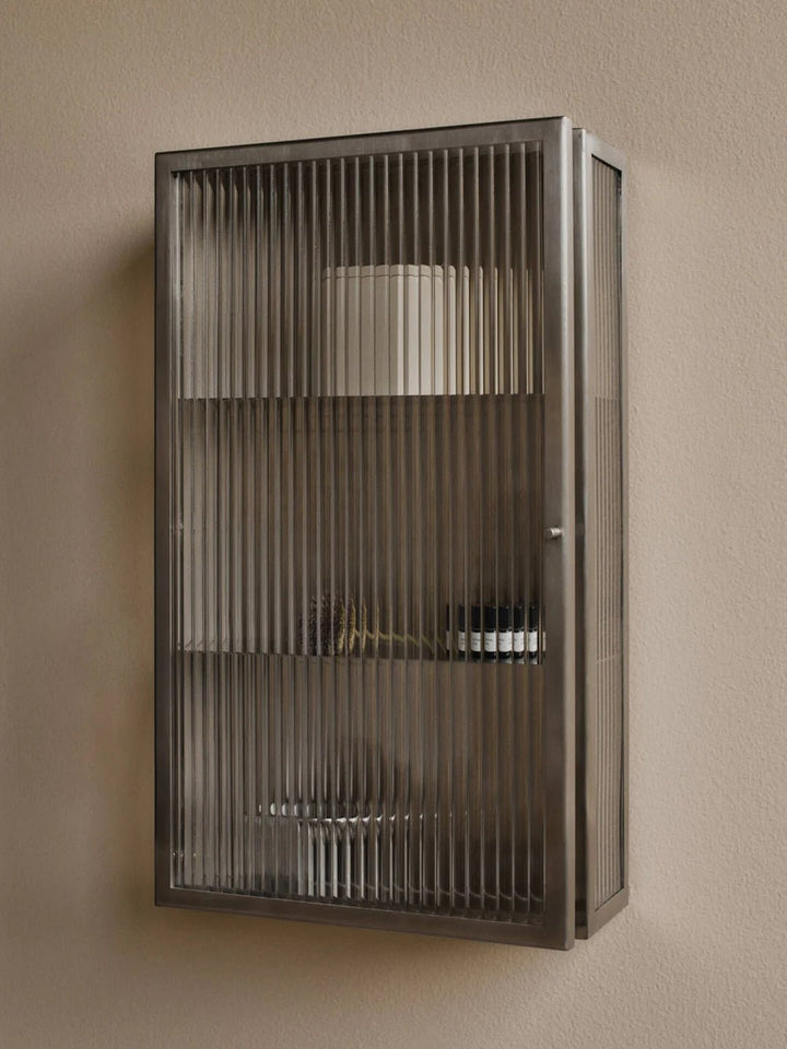Haze Wall Cabinet - Reeded Glass - Stainless Steel - ökenhem