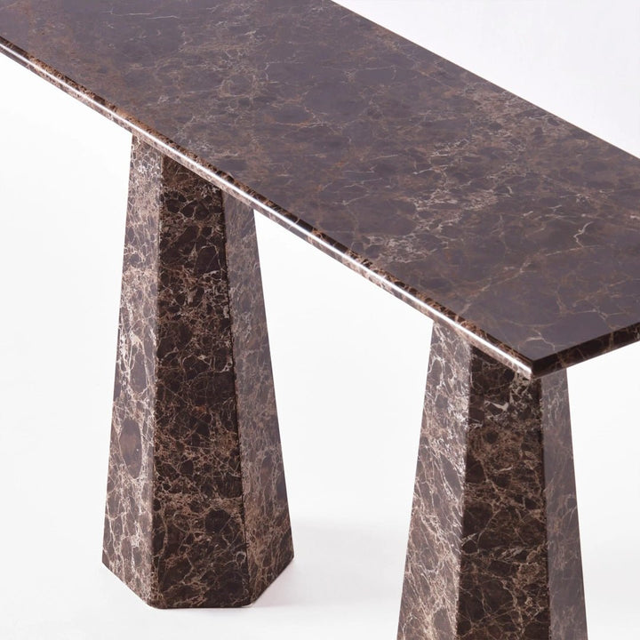 Hexagon Console Table Dark Emperador - ökenhem