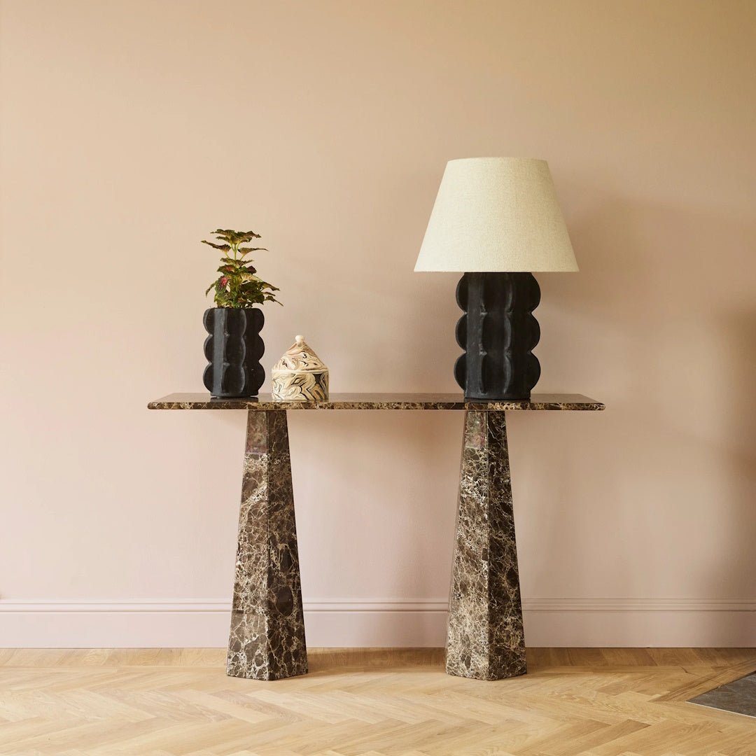 Hexagon Console Table Dark Emperador - ökenhem