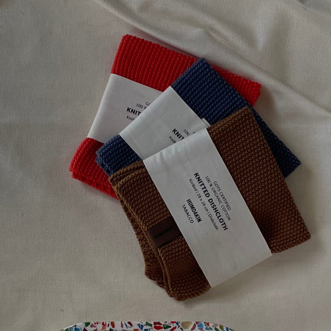 Humdakin Knitted Dishcloth - Blue Stone - ökenhem