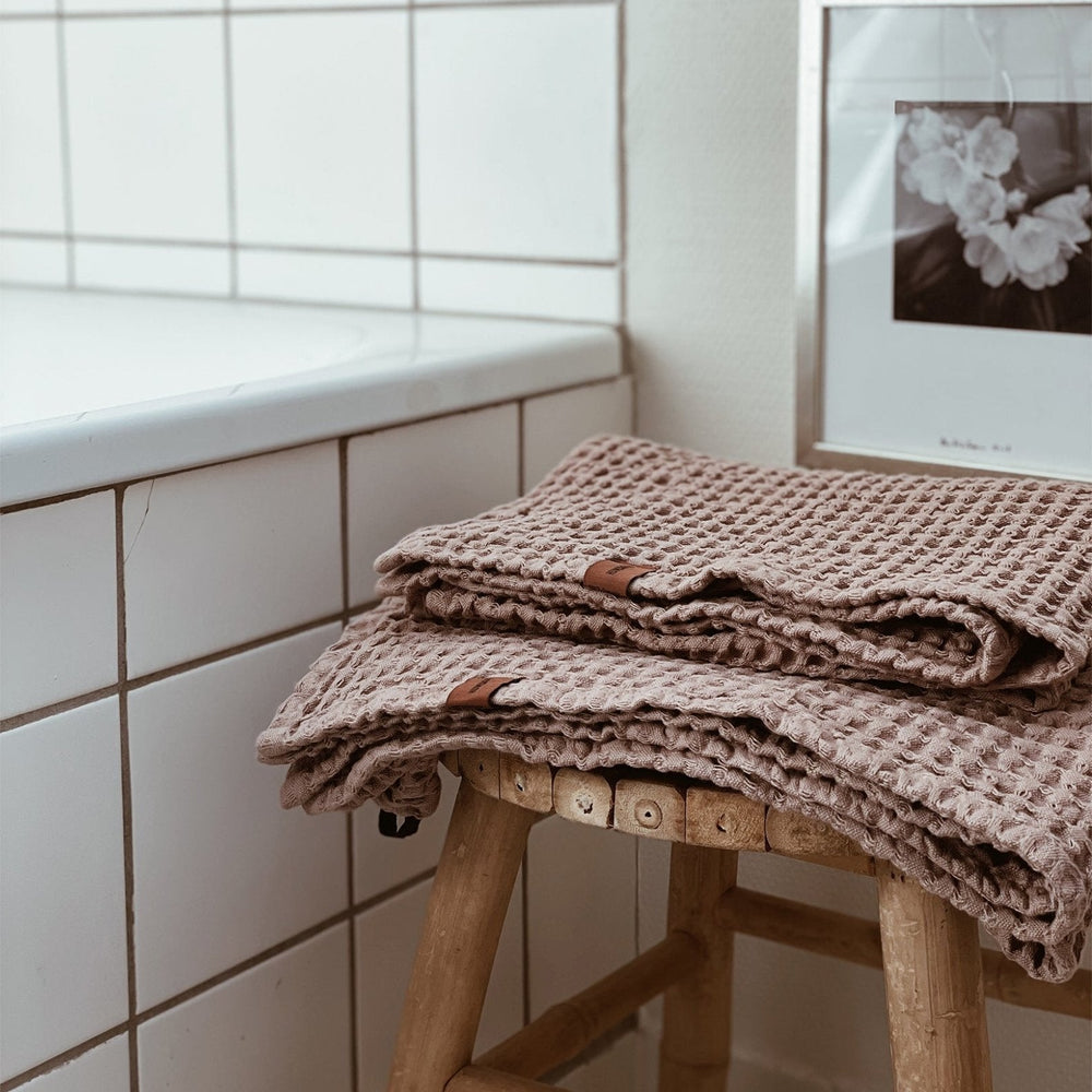 Humdakin Waffle Bath Towel - Latte - ökenhem