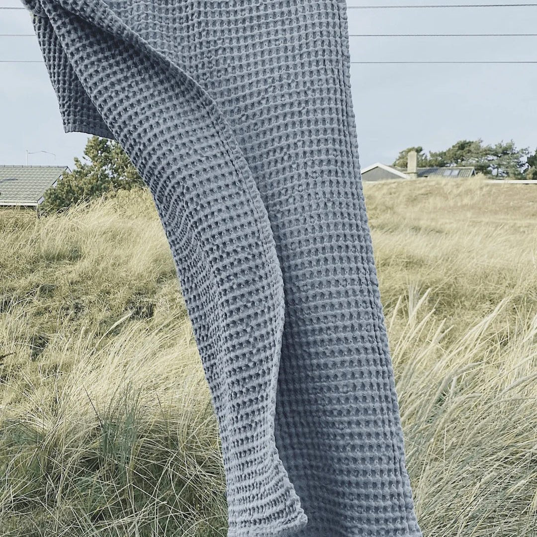 Humdakin Waffle Bath Towel - Stone - ökenhem