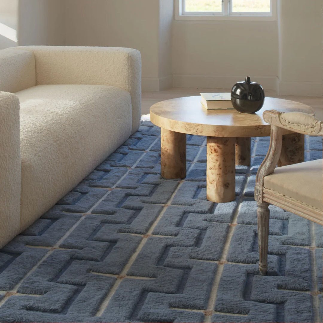 Johanna Wool Rug - Sky Blue - ökenhem