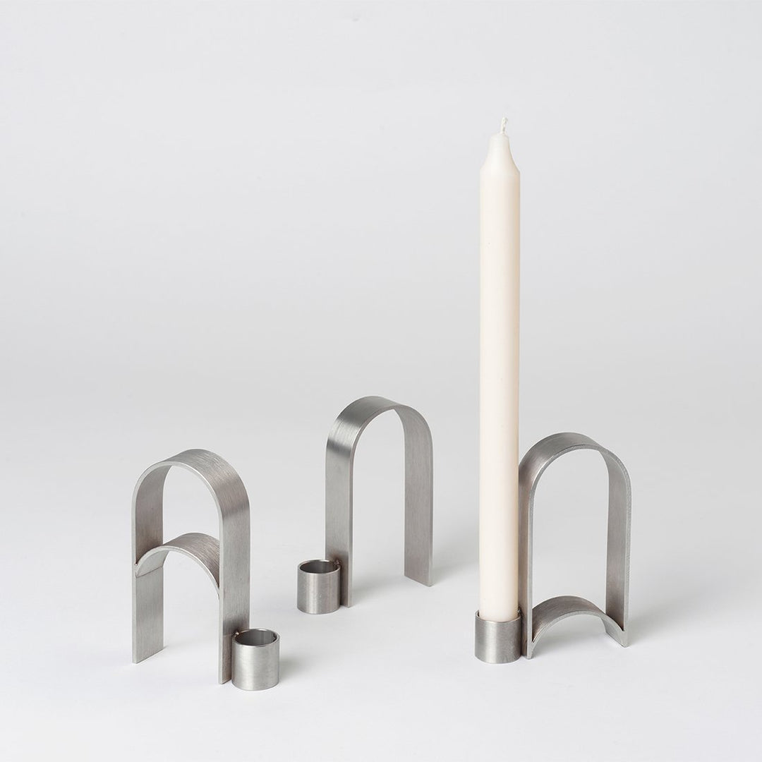 Kristina Dam Studio Arch Candleholder Vol. 1, Stainless Steel - ökenhem