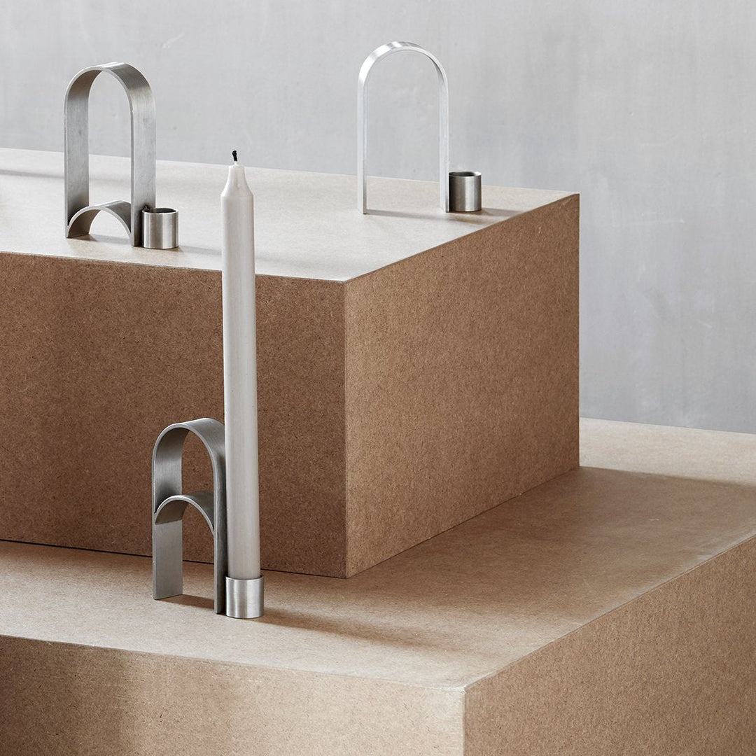 Kristina Dam Studio Arch Candleholder Vol. 1, Stainless Steel - ökenhem