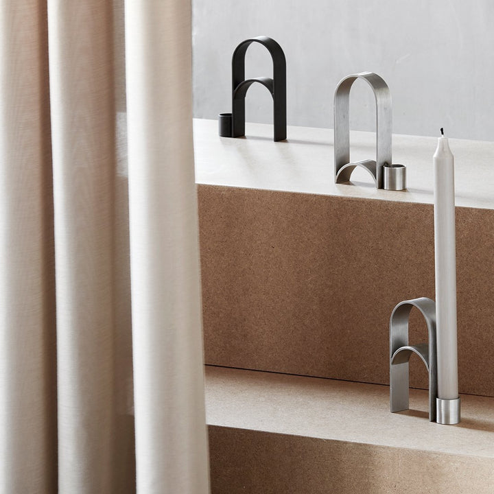 Kristina Dam Studio Arch Candleholder Vol. 2, Stainless Steel - ökenhem