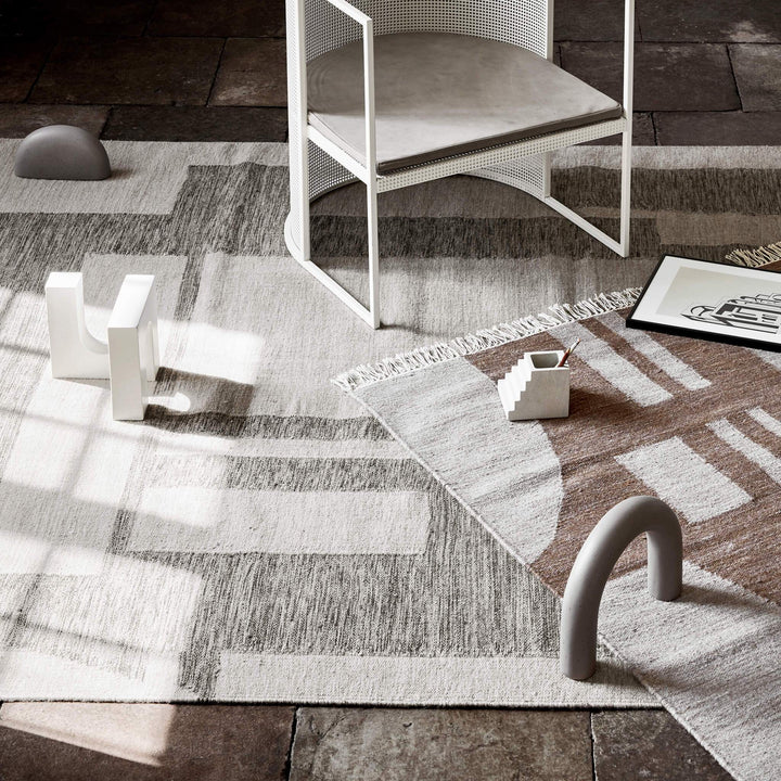 Kristina Dam Studio Contemporary Kelim Rug, 118 x 78", Beige - ökenhem