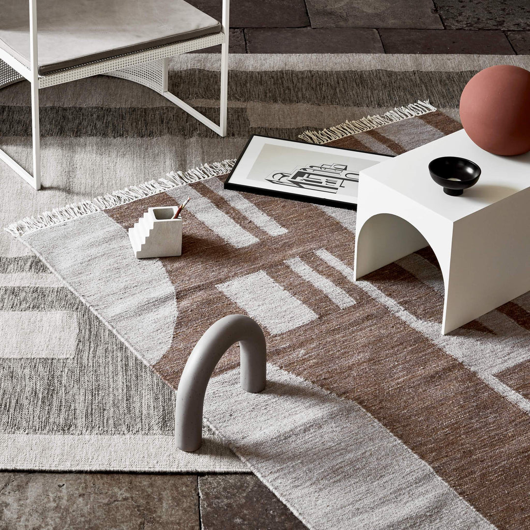 Kristina Dam Studio Contemporary Kelim Rug, 78x 55", Brown - ökenhem