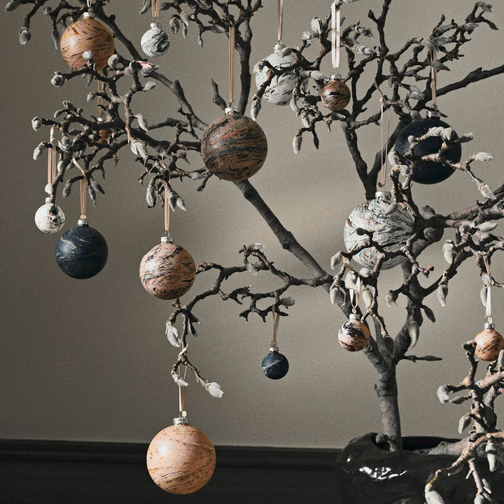Marble Baubles - L - Set of 4