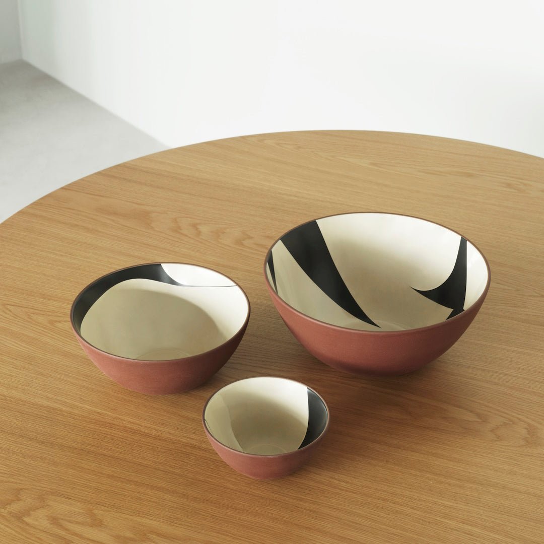 Line Bowl Ø15 Black/Cream - ökenhem