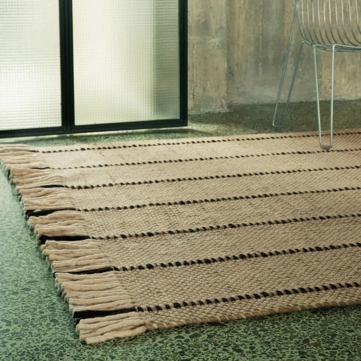 Massproductions Cord Wool Rug - Black &amp; White - ökenhem