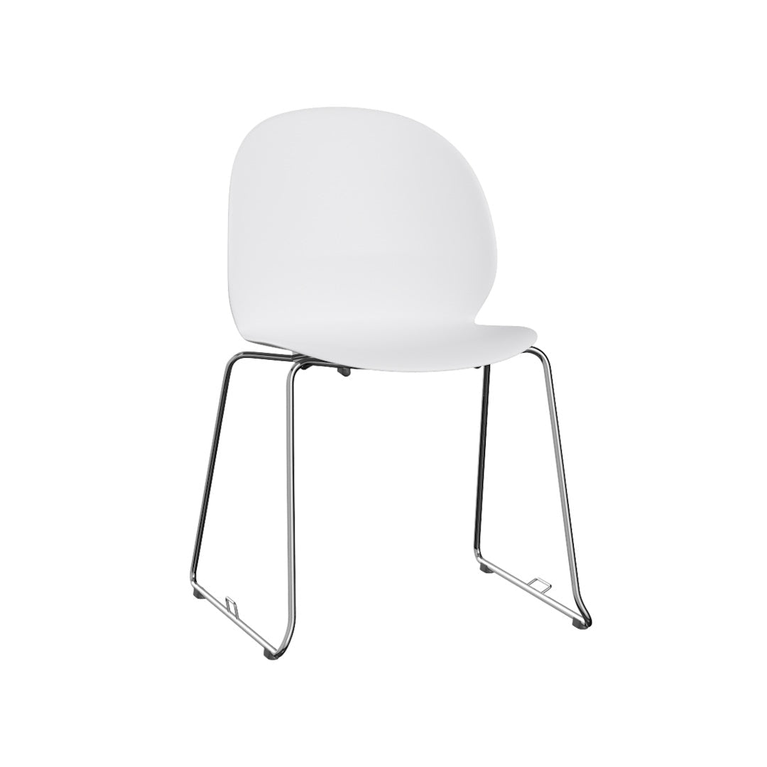 N02-21, Not Upholstered, with steel link in Recycled Plastic, Off White