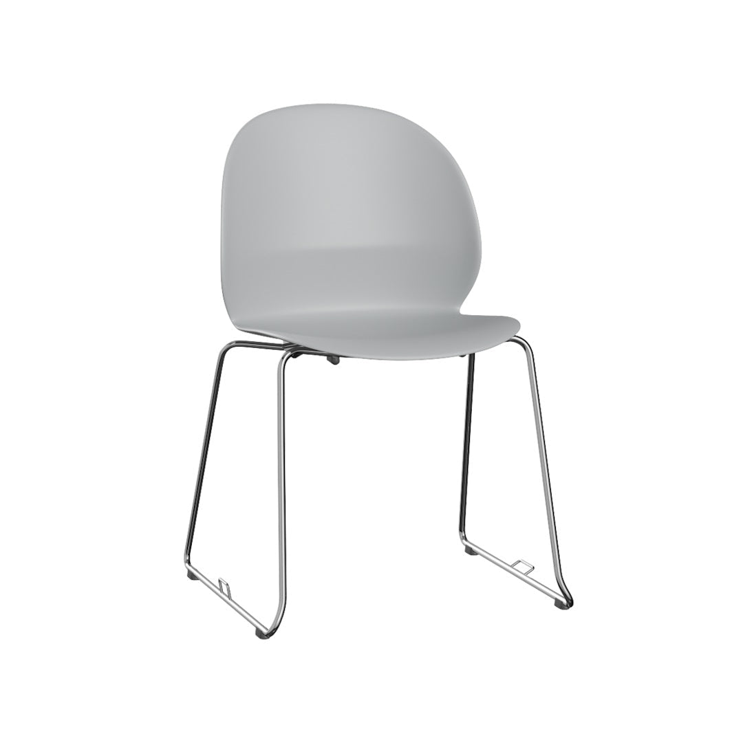 N02-21, Not Upholstered, with steel link in Recycled Plastic, Grey