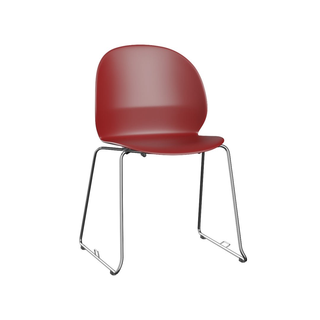 N02-21, Not Upholstered, with steel link in Recycled Plastic, Dark Red
