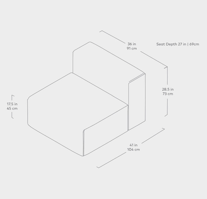 Nest Modular Armless Chair - ökenhem