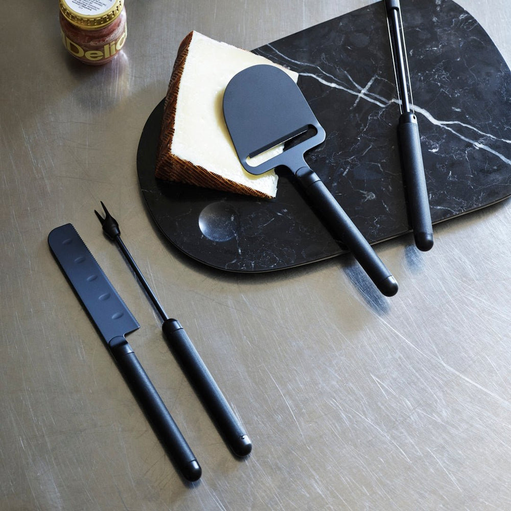 Pebble Cheese Fork Black - ökenhem