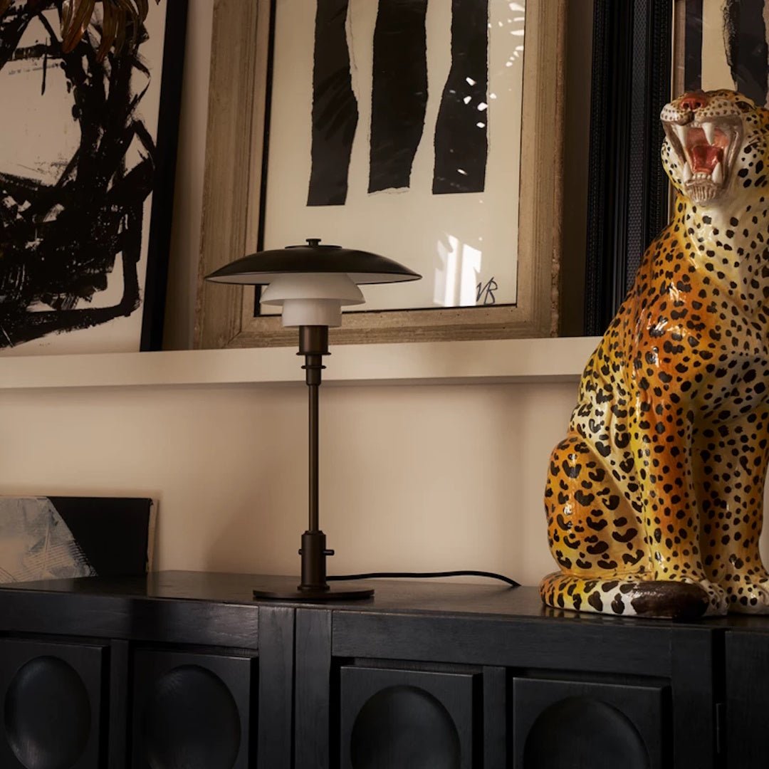 PH 3/2 Aged Brass Opal Table Lamp - ökenhem