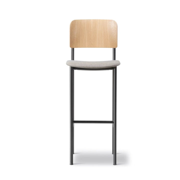 PLAN Barstool - Seat Upholstered, Black Frame - ökenhem