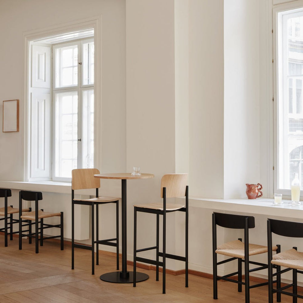 PLAN Barstool - Seat Upholstered, Black Frame - ökenhem