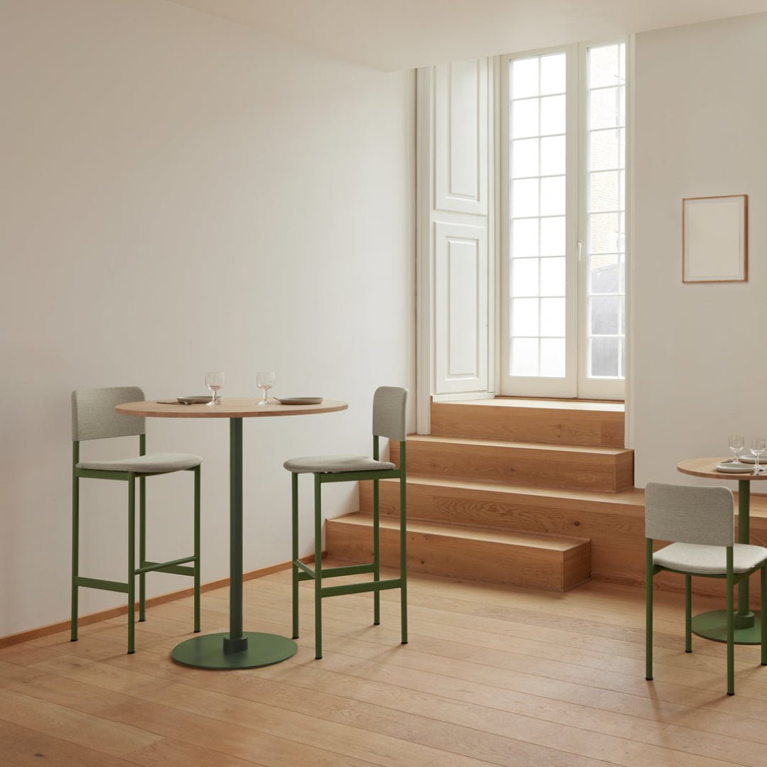 PLAN Barstool - Seat Upholstered, Black Frame - ökenhem