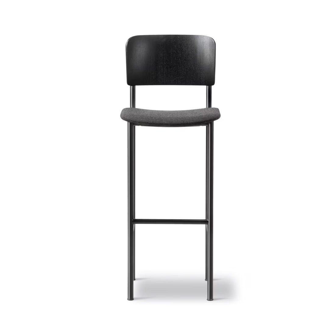 PLAN Barstool - Seat Upholstered, Black Frame - ökenhem
