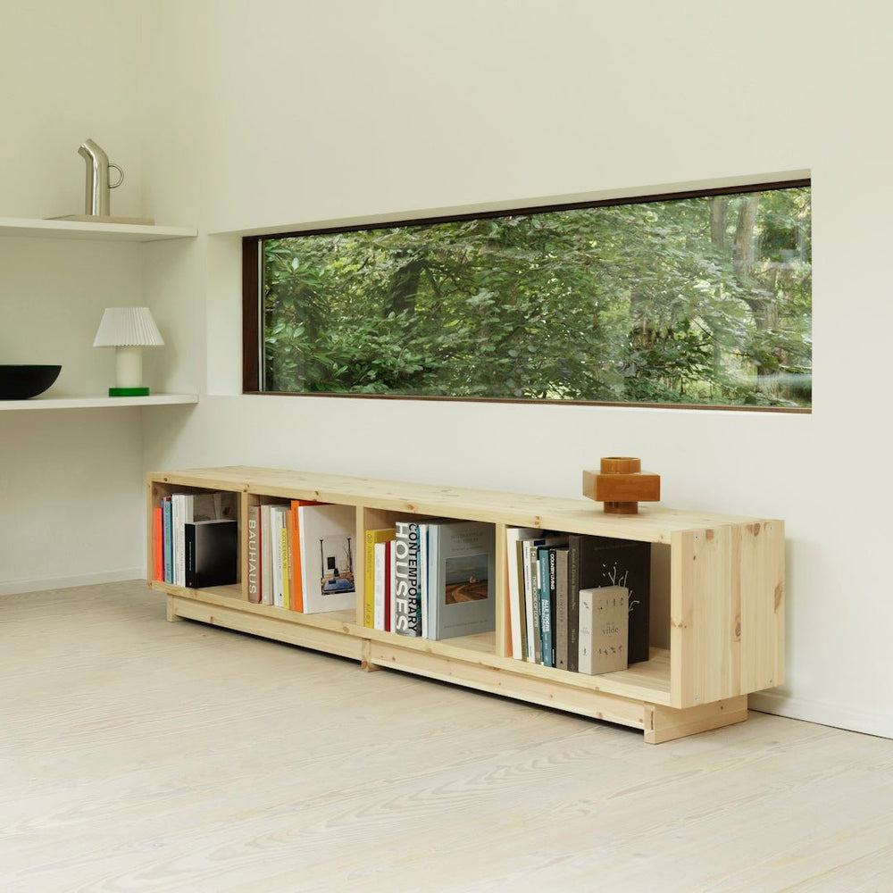 Plank Bookcase Low Pine - ökenhem