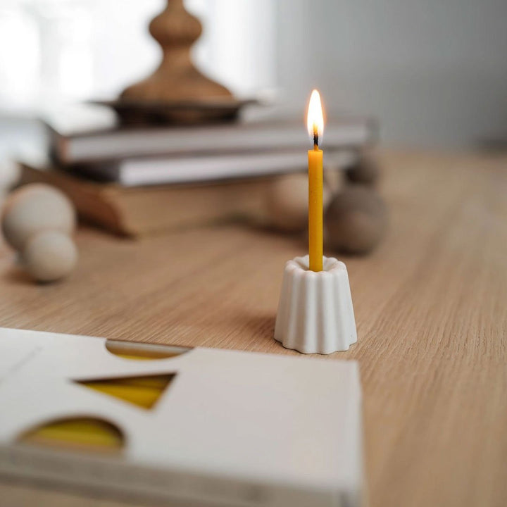 Porcelain Slim Candle Holder - ökenhem