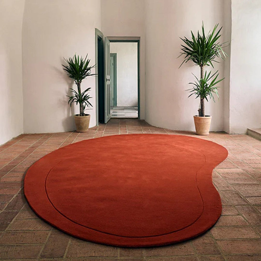 Residue Wool Rug - Tomato Red - ökenhem