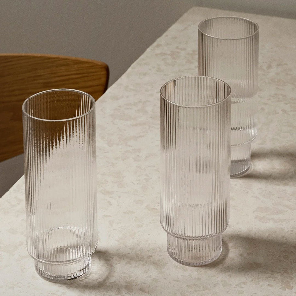 Ripple Long Drink Glasses - Set of 4 - ökenhem