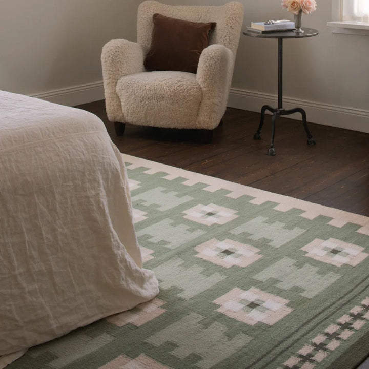 Röllakan Selma Wool Rug - Sage - ökenhem