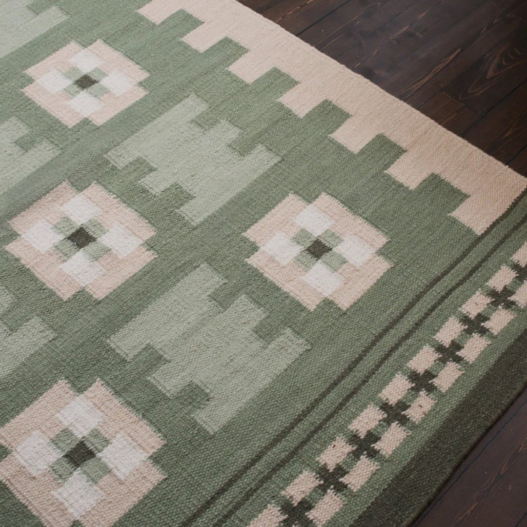 Röllakan Selma Wool Rug - Sage - ökenhem