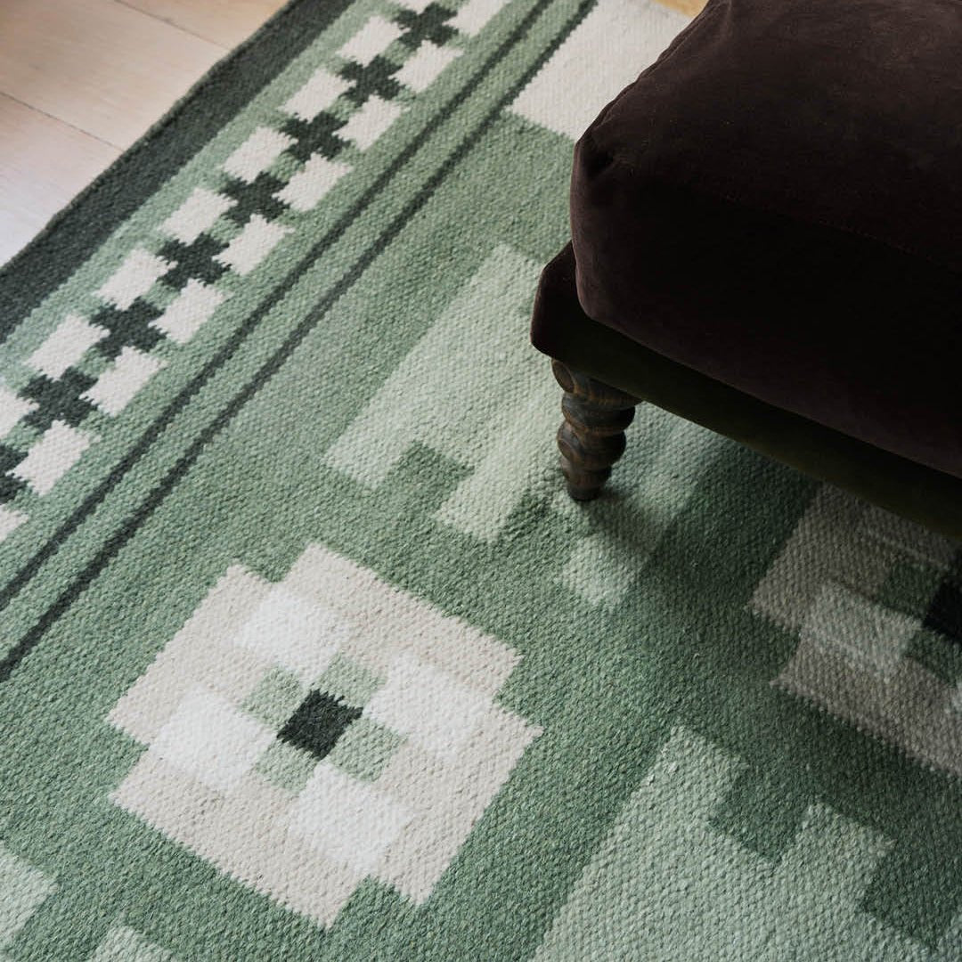 Röllakan Selma Wool Rug - Sage - ökenhem
