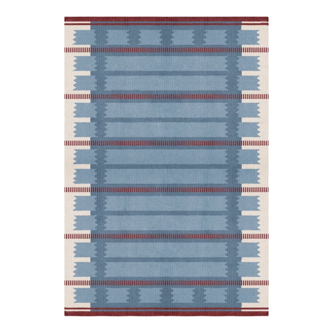 Rollakan Iris Wool Rug - Petrol - ökenhem