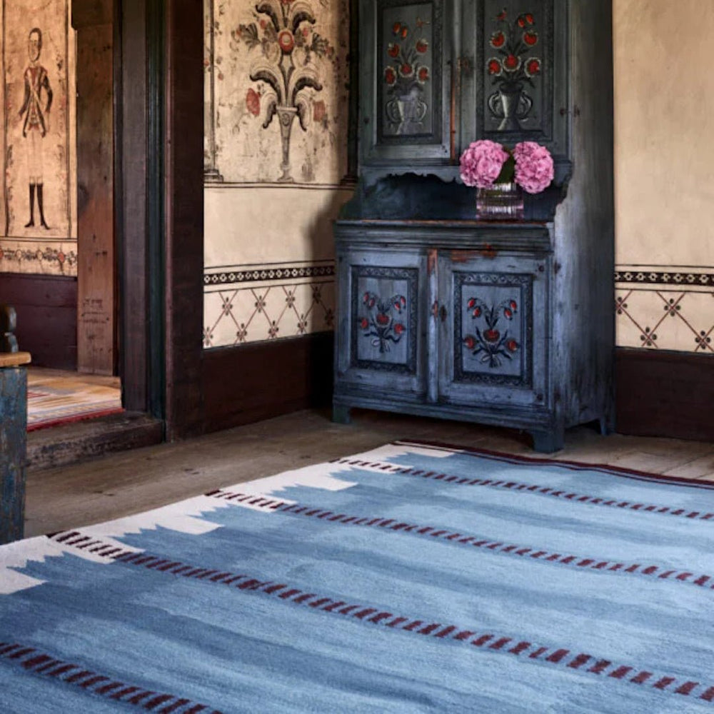 Rollakan Iris Wool Rug - Petrol - ökenhem