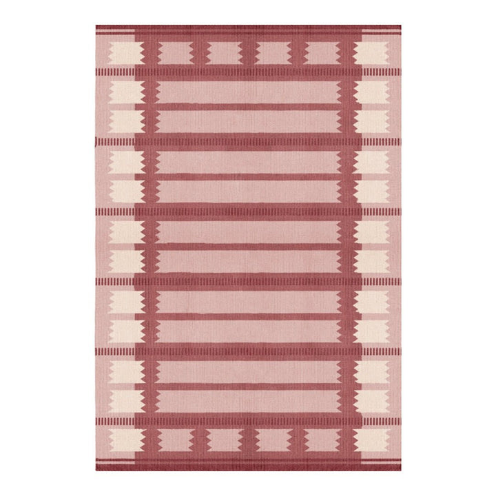 Rollakan Iris Wool Rug - Raspberry - ökenhem
