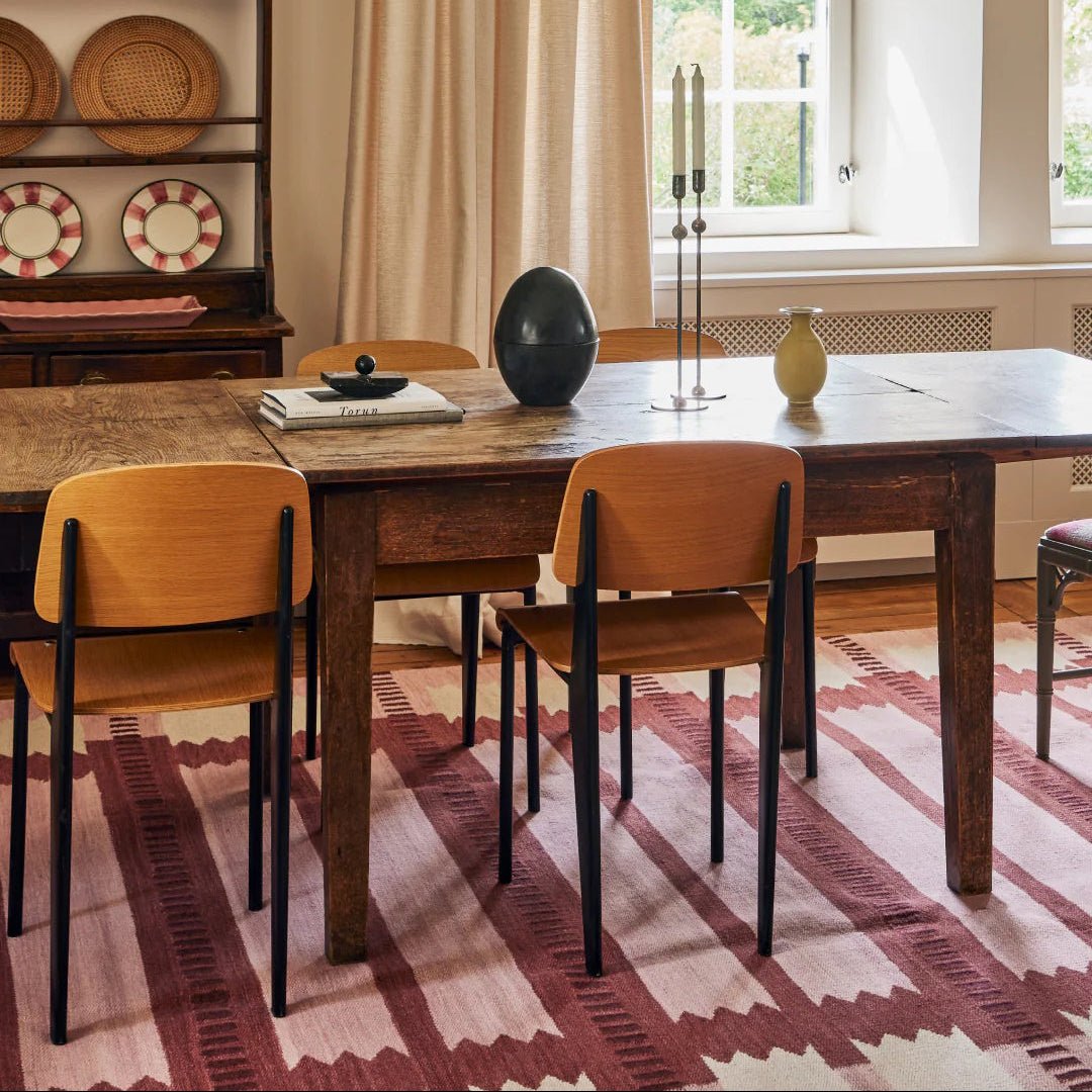 Rollakan Iris Wool Rug - Raspberry - ökenhem