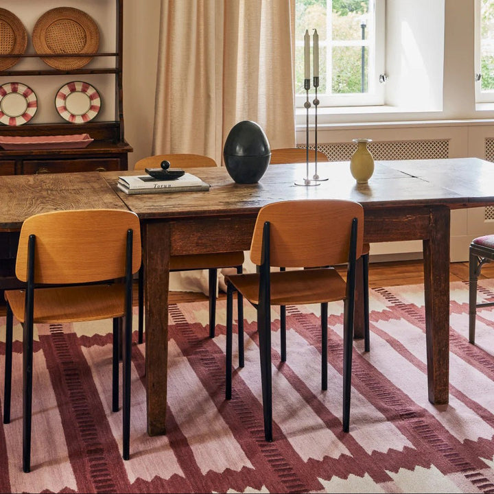 Rollakan Iris Wool Rug - Raspberry - ökenhem