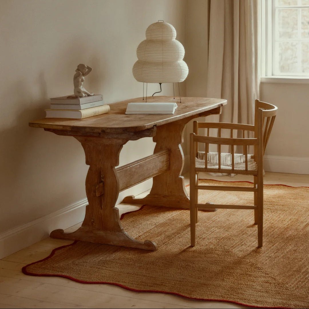 Scallop Jute Rug - Burgundy - ökenhem