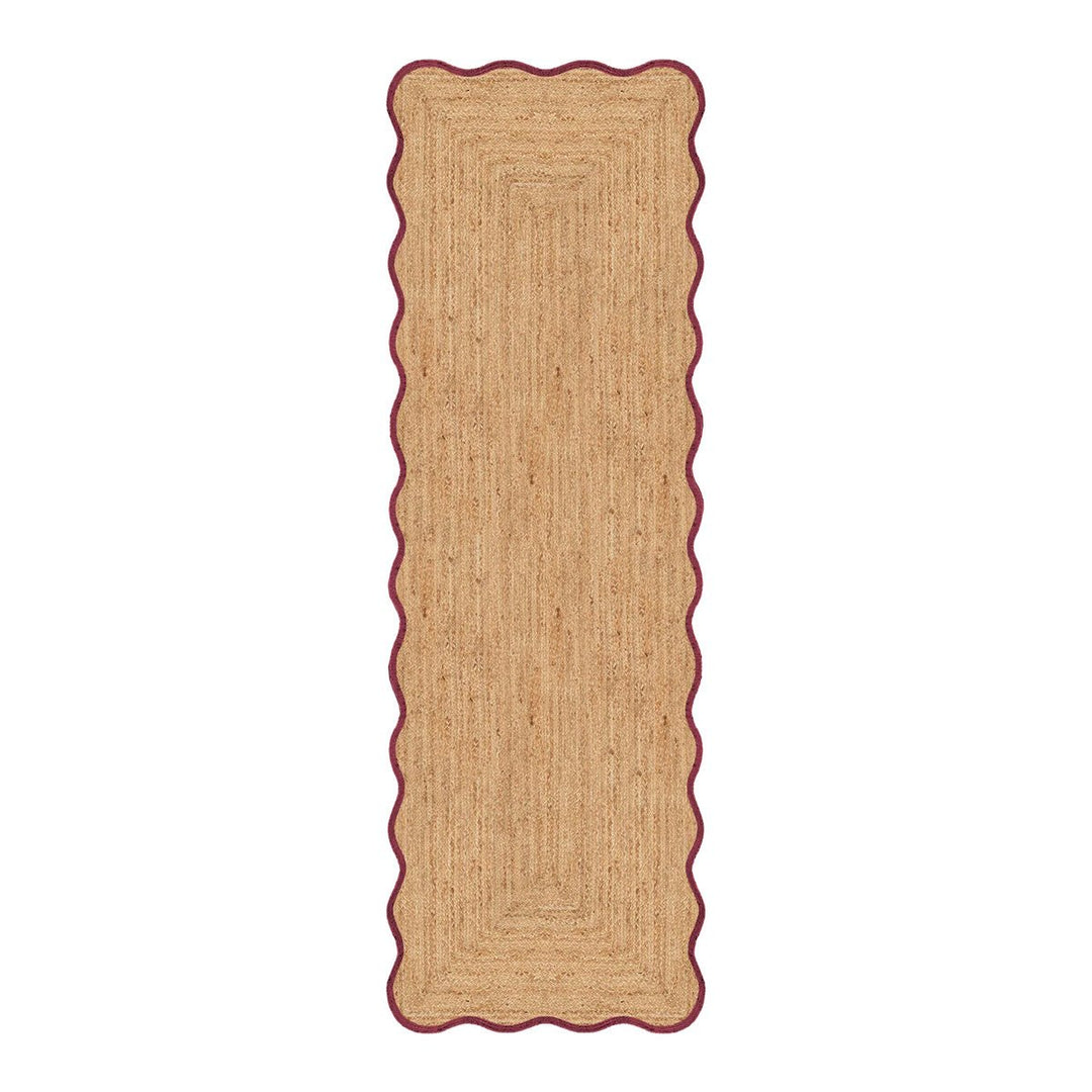 Scallop Jute Rug - Burgundy - ökenhem