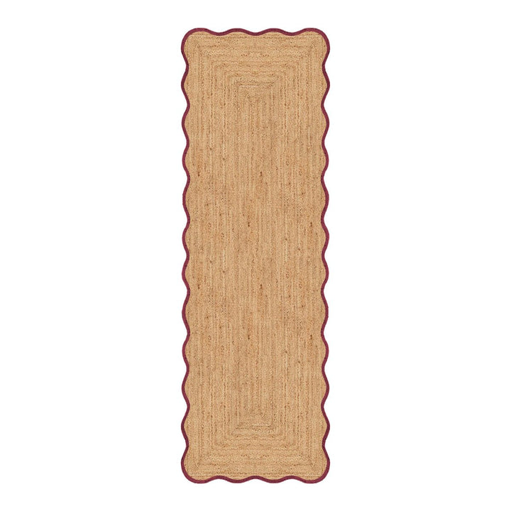 Scallop Jute Rug - Burgundy - ökenhem