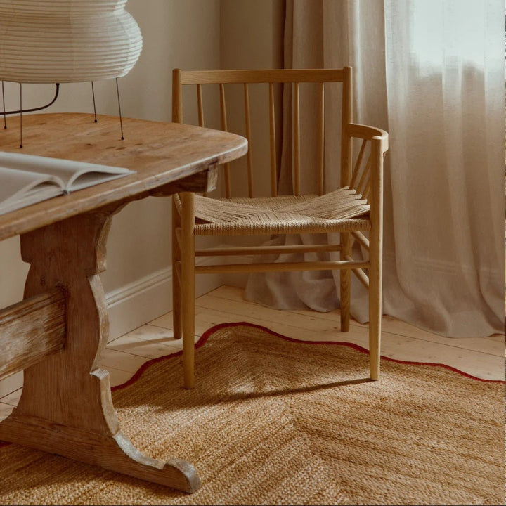 Scallop Jute Rug - Burgundy - ökenhem
