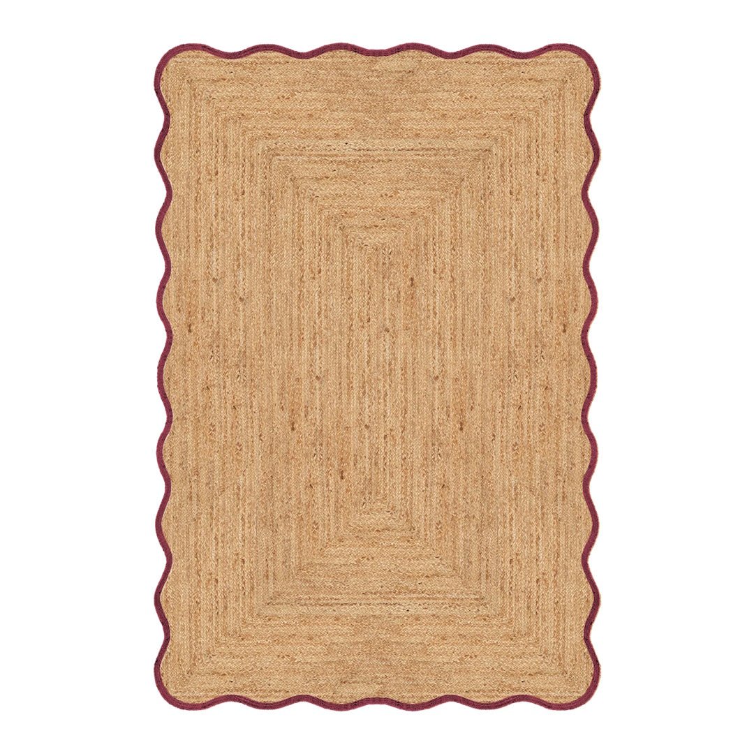 Scallop Jute Rug - Burgundy - ökenhem
