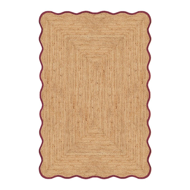 Scallop Jute Rug - Burgundy - ökenhem