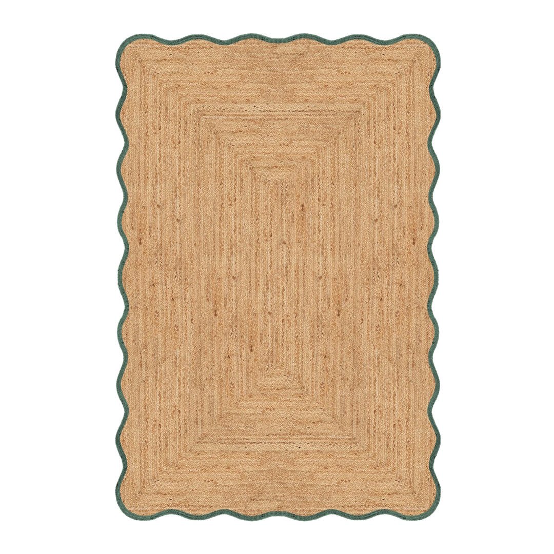 Scallop Jute Rug - Dark Green - ökenhem