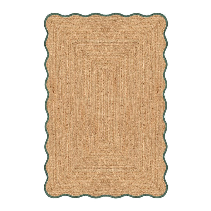Scallop Jute Rug - Dark Green - ökenhem