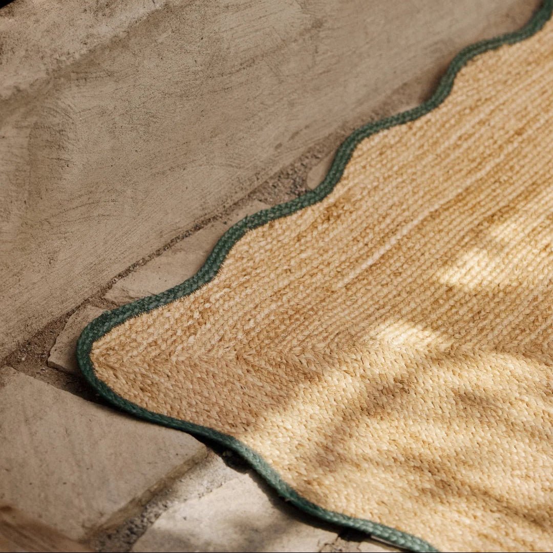 Scallop Jute Rug - Dark Green - ökenhem