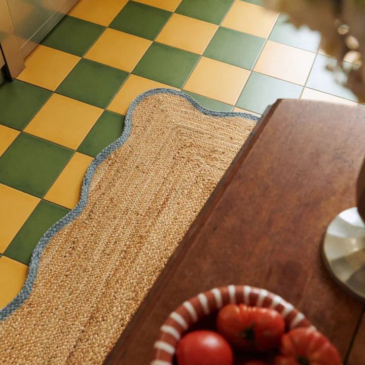 Scallop Jute Rug - Misty Blue - ökenhem