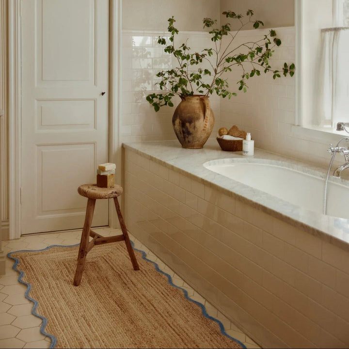 Scallop Jute Rug - Misty Blue - ökenhem