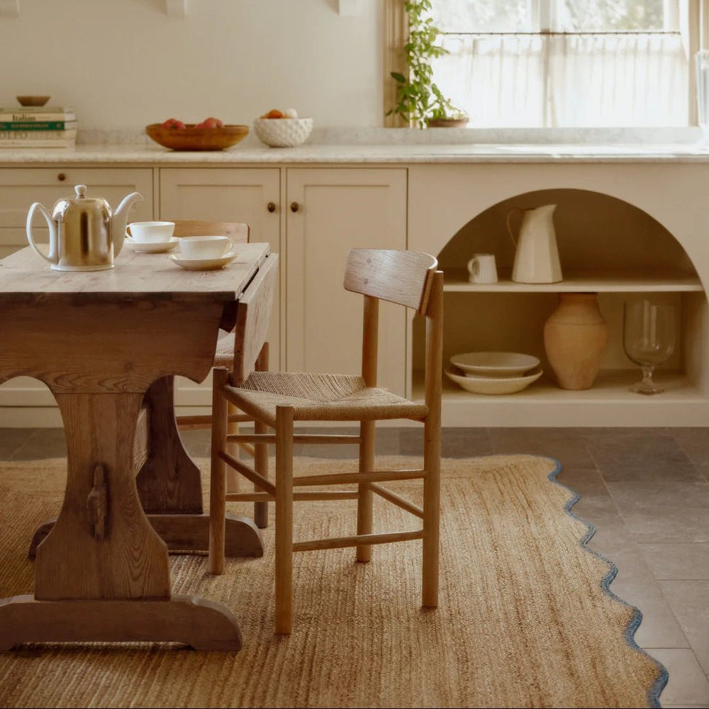 Scallop Jute Rug - Misty Blue - ökenhem