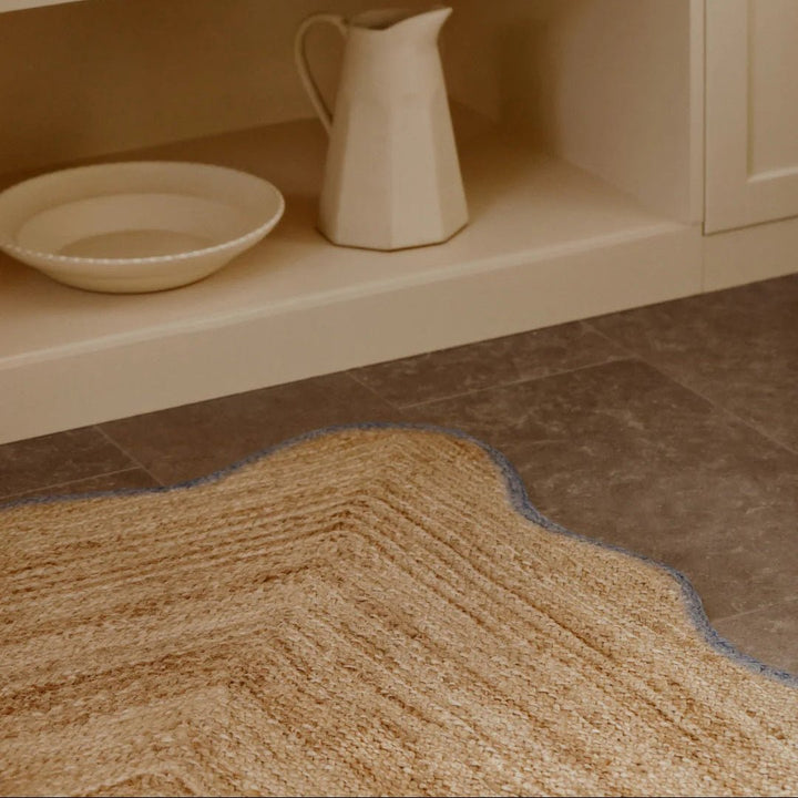 Scallop Jute Rug - Misty Blue - ökenhem